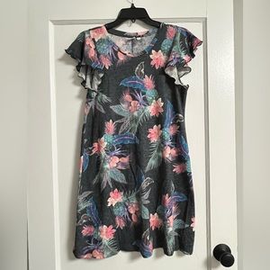 GAP Flutter Sleeve Tropical Print Swing - Size Small